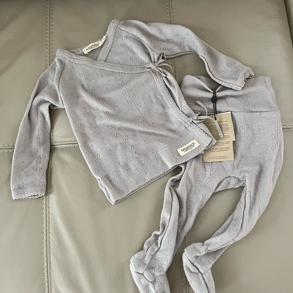 Marmar pointelle wrap 2 piece baby set